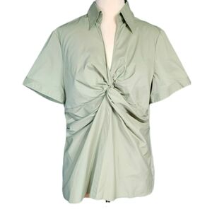New York And Company Light Green Green Stretch Top Size 18